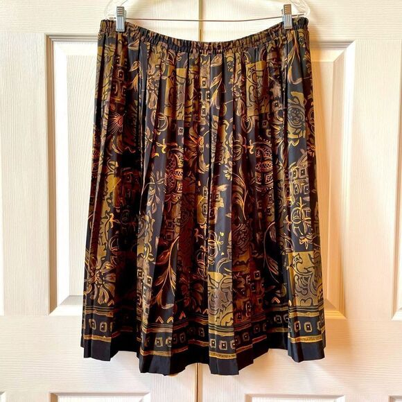 LESLIE FAY WOMENS PETITE SKIRT IN BLACK AND TAN SIZE 18W - Picture 1 of 5